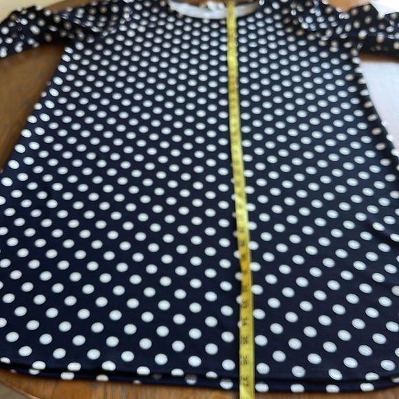 Green Envelope Los Angeles dress size 2X navy white polka dot flutter sleeve - Picture 9 of 13
